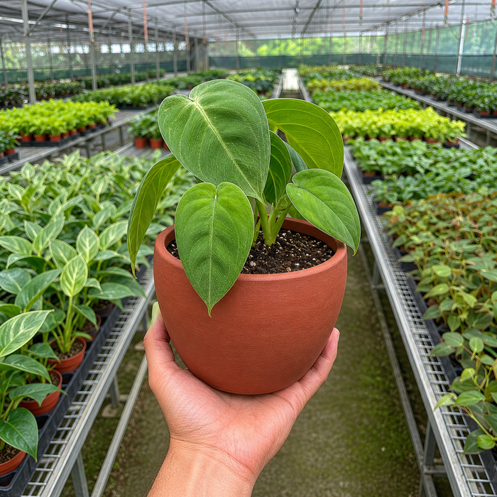 frost and potted plants Syngonium 'Ice Frost'
