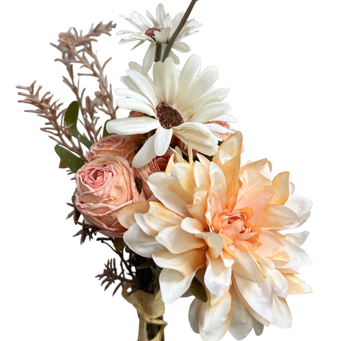Artificial Flower Arrangement - Dahlia and Dried Rose Bouquet