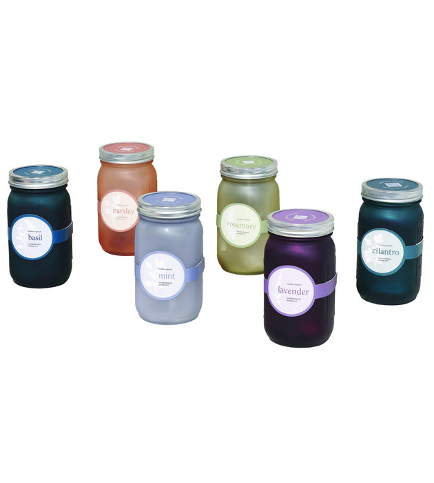 Garden Jar 6pk (Basil, Cilantro, Mint, Parsley, Rosemary, Lavender)