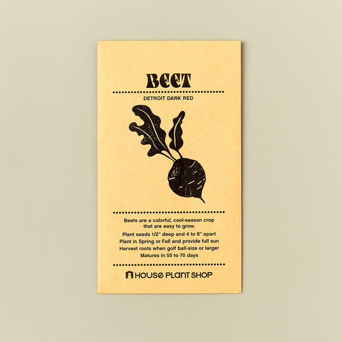 Beet 'Detroit Dark Red' Seed Packet - House Plant Shop