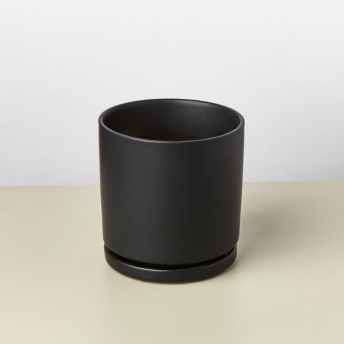 Cylinder Planter with Saucer - House Plant Shop